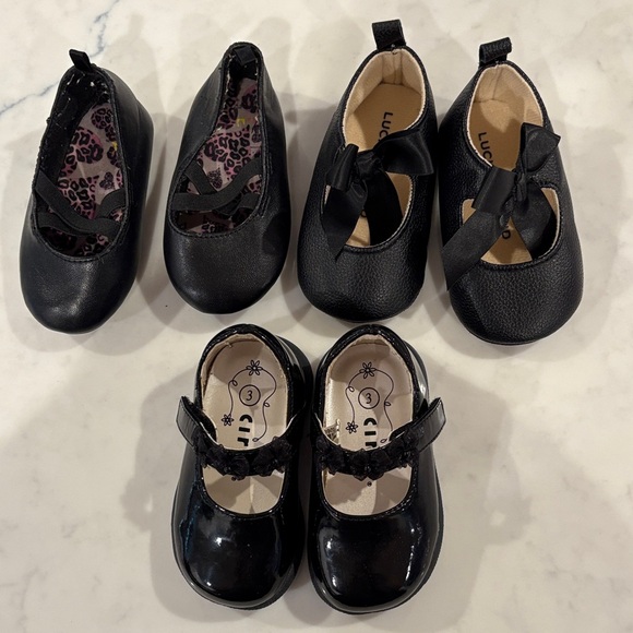 Baby girl size 3 Black Shoes Set - Picture 1 of 7